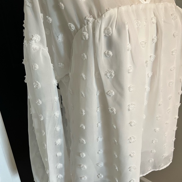 Polkadot Blouse | White Blouse | Boutique Blouse - Picture 4 of 5